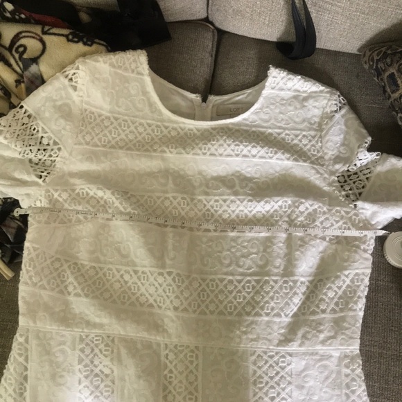 White Textured Loft Dress New with Tags - Picture 4 of 5